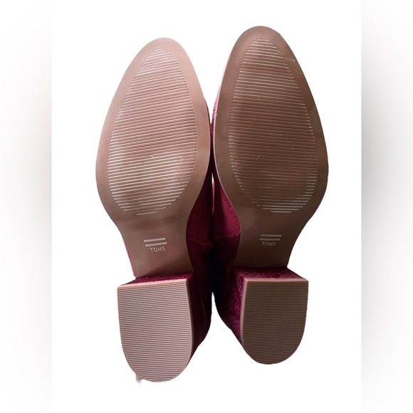 NWT TOMS Loren Burgundy Suede/Textile Snake Ankle Booties, Size 7.5 - Picture 5 of 7